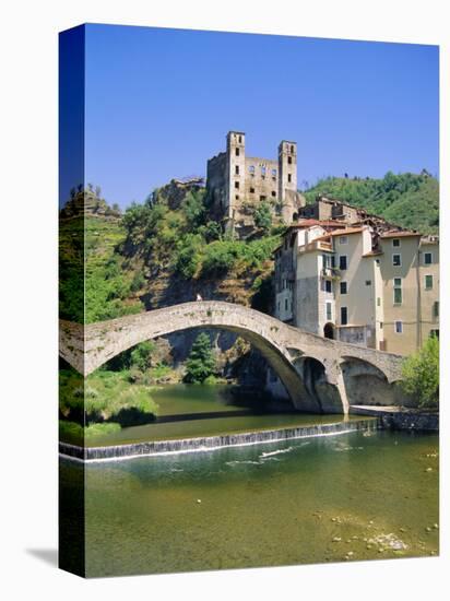 Doria's Castle and Medieval Bridge Across River Nervia, Dolceacqua, Liguria, Italy, Europe-Sheila Terry-Premier Image Canvas