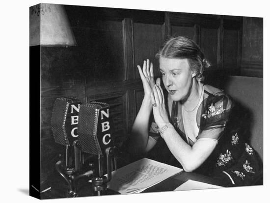 Dorothy Thompson Working on a Radio Broadcast-Hansel Mieth-Premier Image Canvas