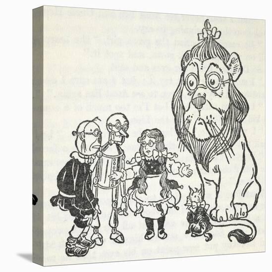 Dorothy, Toto, the Scarecrow, Tinman (Tin Woodman) and the Cowardly Lion, From 'The Wizard Of Oz'-William Denslow-Premier Image Canvas