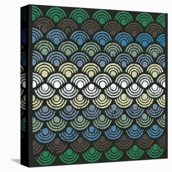 Dot Waves (Teal)-Susan Clickner-Stretched Canvas