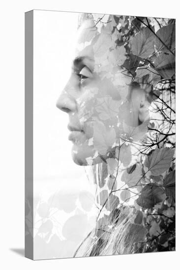 Double Exposure of Woman Combined with Photograph of Leaves-Victor Tongdee-Premier Image Canvas