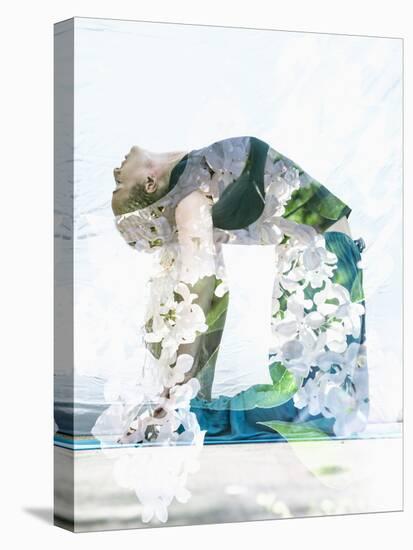 Double Exposure Portrait of Attractive Woman Performing Yoga Asana Combined with Photograph of Lila-Victor Tongdee-Premier Image Canvas