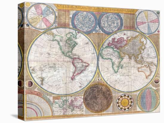 Double Hemisphere Wall Map of the World by Samuel Dunn-null-Premier Image Canvas