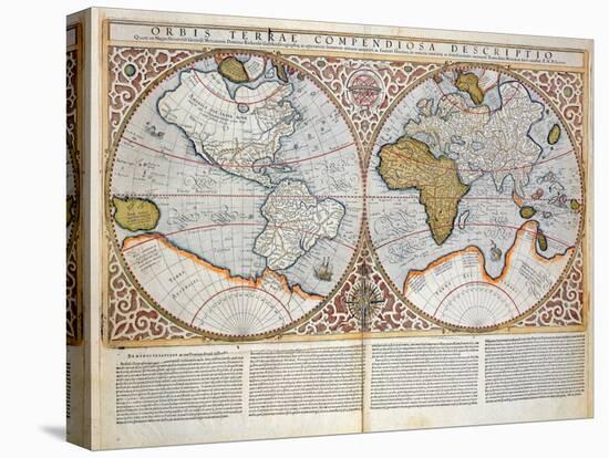 Double Hemisphere World Map, 1587-Gerardus Mercator-Premier Image Canvas