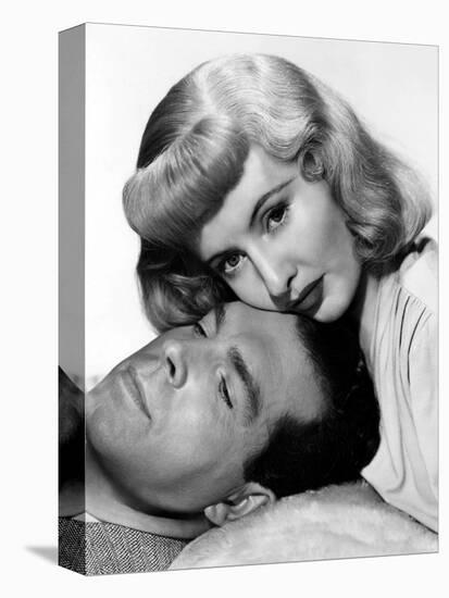 DOUBLE INDEMNITY, 1944 directed by BILLY WILDER Fred MacMurray and Barbara Stanwyck (b/w photo)-null-Stretched Canvas