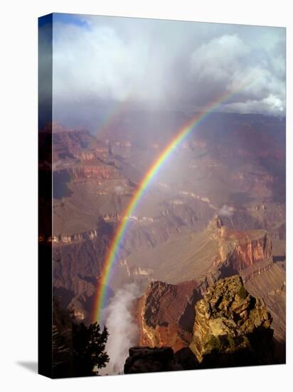 Double Rainbow Forms at Hopi Point, after a Rain Shower at Grand Canyon National Park in Arizona-null-Premier Image Canvas