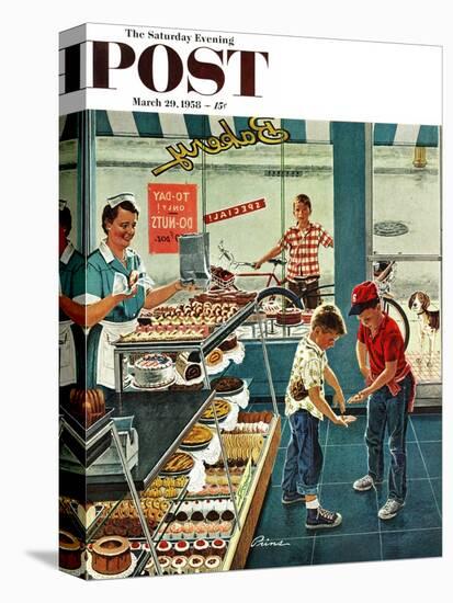 "Doughnuts for Loose Change" Saturday Evening Post Cover, March 29, 1958-Ben Kimberly Prins-Premier Image Canvas