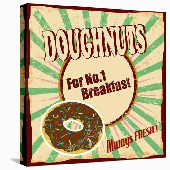 Doughnuts Vintage Poster-radubalint-Stretched Canvas