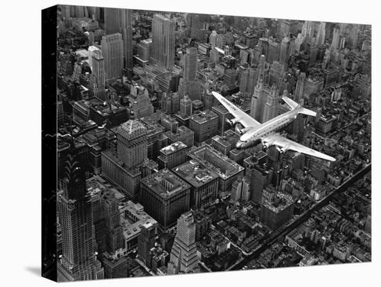 Douglas 4 Flying over Manhattan-Margaret Bourke-White-Premier Image Canvas