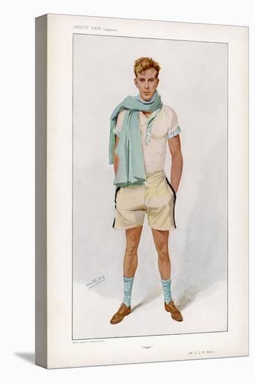 Douglas Stuart Dressed for Sport in Short Sleeved Vest with Pale Blue Trim and Flannel Shorts-Spy (Leslie M. Ward)-Premier Image Canvas