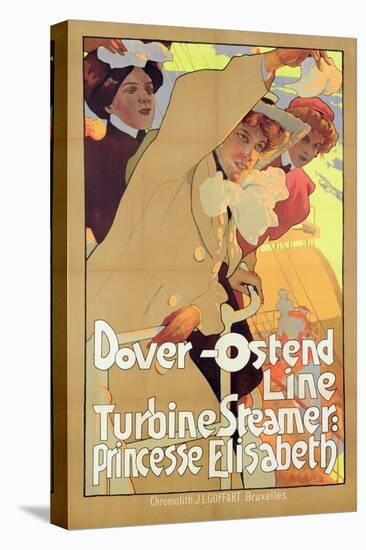 Dover- Ostend Line', Poster Advertising Travel Between England and Belgium on Princesse Elisabeth-Adolfo Hohenstein-Premier Image Canvas