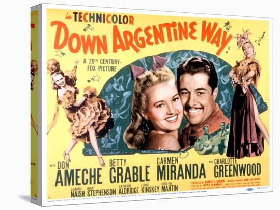 Down Argentine Way, Betty Grable, Don Ameche, Carmen Miranda, 1940-null-Stretched Canvas