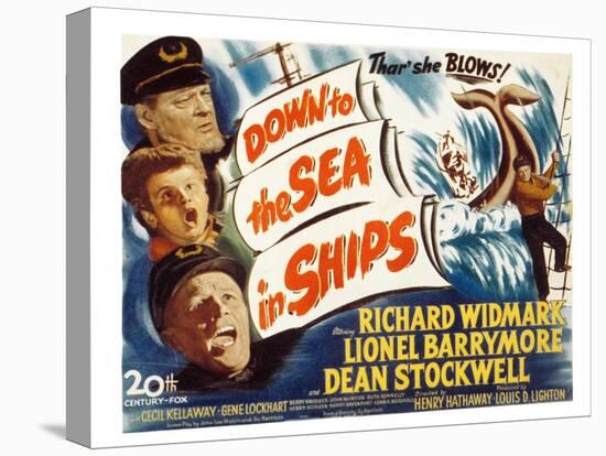 Down to the Sea in Ships, Lionel Barrymore, Dean Stockwell, Richard Widmark, 1949-null-Stretched Canvas