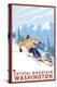 Downhhill Snow Skier, Crystal Mountain, Washington-Lantern Press-Stretched Canvas