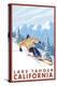 Downhhill Snow Skier, Lake Tahoe, California-Lantern Press-Stretched Canvas