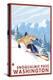 Downhhill Snow Skier, Snoqualmie Pass, Washington-Lantern Press-Stretched Canvas