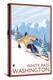 Downhhill Snow Skier, White Pass, Washington-Lantern Press-Stretched Canvas