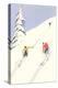 Downhill Skiers in Powder-null-Stretched Canvas