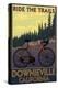 Downieville, California - Bicycle on Trails-Lantern Press-Stretched Canvas