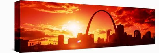 Downtown Buildings and Gateway Arch at Sunset, St. Louis, Missouri, USA-null-Premier Image Canvas