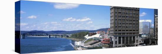 Downtown Buildings at Waterfront, Kanawha River, Charleston, Kanawha County, West Virginia, Usa-null-Premier Image Canvas