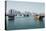 Downtown Doha with its Impressive Skyline of Skyscrapers and Authentic Dhows in the Bay-Matt-Premier Image Canvas