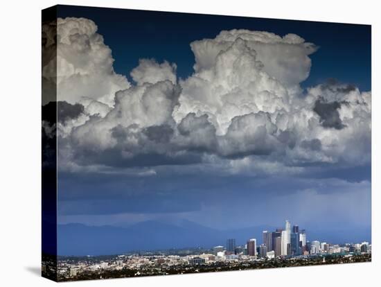 Downtown Los Angeles, California with Cumulonimbus Clouds Forming Overhead.-Ian Shive-Premier Image Canvas