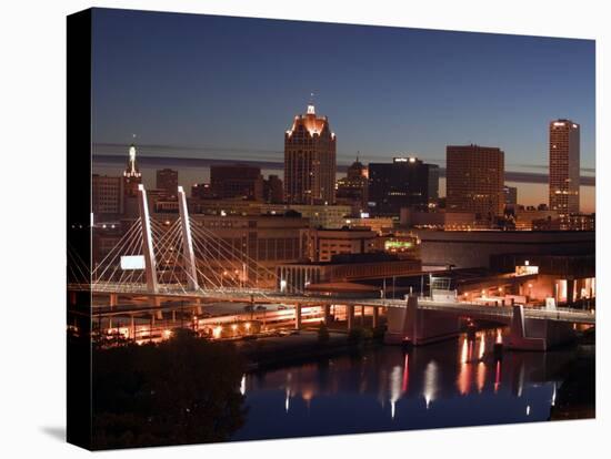 Downtown Milwaukee from Rte. 94 43 Hwy-Walter Bibikow-Premier Image Canvas