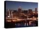 Downtown Milwaukee from Rte. 94 43 Hwy-Walter Bibikow-Premier Image Canvas