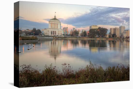 Downtown Oakland at Lake Merritt-Vincent James-Premier Image Canvas