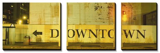 Downtown Sign Printed on a Wall, San Francisco, California, USA-null-Stretched Canvas
