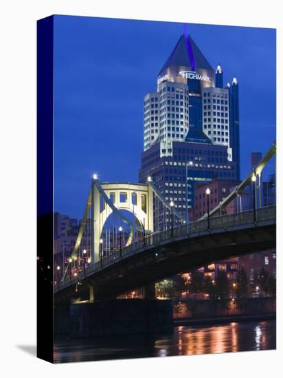 Downtown View from Allegheny Landing by 6th Street Bridge, Pittsburgh, Pennsylvania-Walter Bibikow-Premier Image Canvas