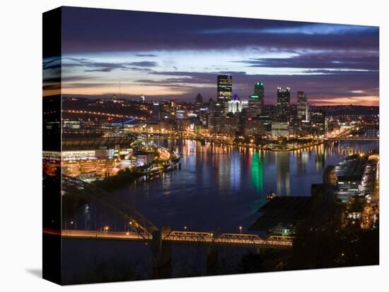 Downtown View from West End Overlook, Pittsburgh, Pennsylvania-Walter Bibikow-Premier Image Canvas