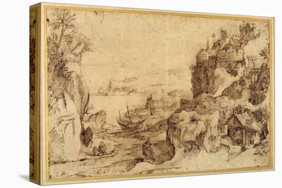 Downward View of a Fortified Harbour-Agostino Carracci-Premier Image Canvas