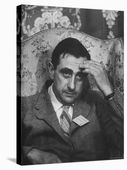 Dr. Edward Teller Slumped in Chair After Speech at Conference Hall-Paul Schutzer-Premier Image Canvas