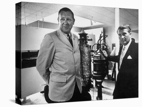 Dr. Werner Von Braun and Paul Horgan with a Piece from the Goddard Rocket Collection-J^ R^ Eyerman-Premier Image Canvas