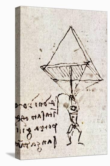 Draft of a Parachute, circa 1485. Leonardo Da Vinci (Leonardo Da Vinci). Feather and Ink. Codex Atl-Leonardo Da Vinci-Premier Image Canvas