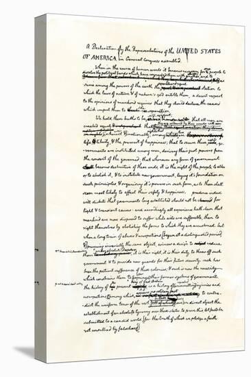 Draft of the Declaration of Independence in Jefferson's Handwriting, Page 1-null-Premier Image Canvas