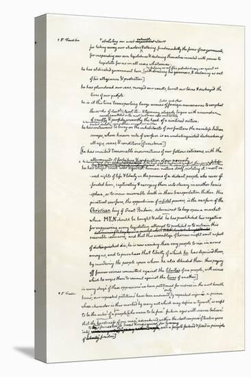 Draft of the Declaration of Independence in Jefferson's Handwriting, Page 3-null-Premier Image Canvas