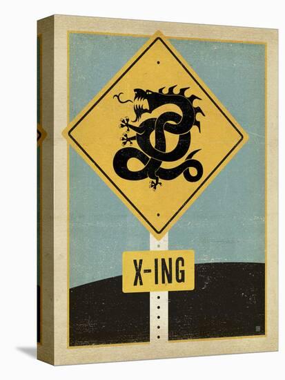 Dragon X-ing Sign-null-Stretched Canvas