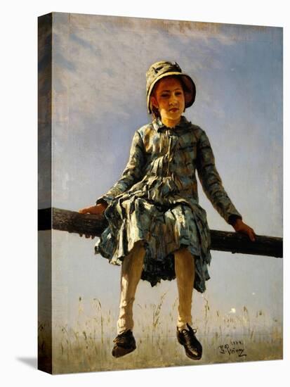 Dragonfly, Painter's Daughter Portrait, 1884-Ilya Yefimovich Repin-Premier Image Canvas