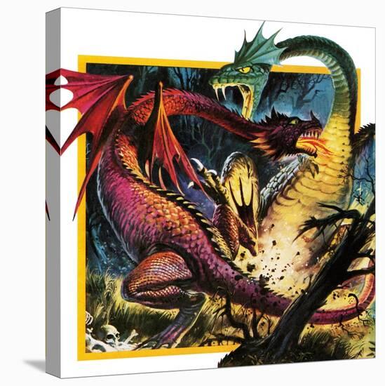 Dragons Fighting-Andrew Howat-Premier Image Canvas