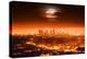 Dramatic Full Moon over Los Angeles Skyline at Night.-logoboom-Premier Image Canvas