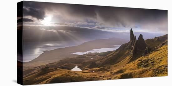 Dramatic Light on the Old Man of Storr, Isle of Skye, Scotland. Autumn (November)-Adam Burton-Premier Image Canvas