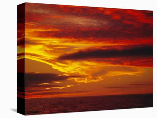 Dramatic Sky and Red Clouds at Sunset, Antarctica,, Polar Regions-David Tipling-Premier Image Canvas