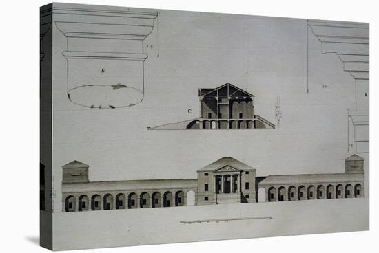 Drawing and Section of Villa Emo Capodilista, Near Padua-null-Premier Image Canvas