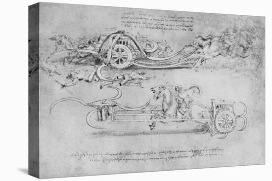 'Drawings of Two Types of Chariot Armed with Scythes', c1480 (1945)-Leonardo Da Vinci-Premier Image Canvas