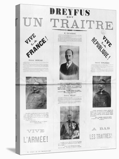 Dreyfus Est Un Traitre, Poster with the Portraits of His Detractors, Late 19th Century-null-Premier Image Canvas