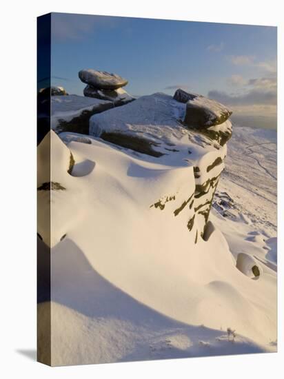 Drifting Snow on White Tor, Derwent Moor, Peak District National Park, Derbyshire, England-Neale Clark-Premier Image Canvas