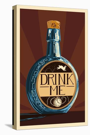 Drink Me Bottle-Lantern Press-Stretched Canvas